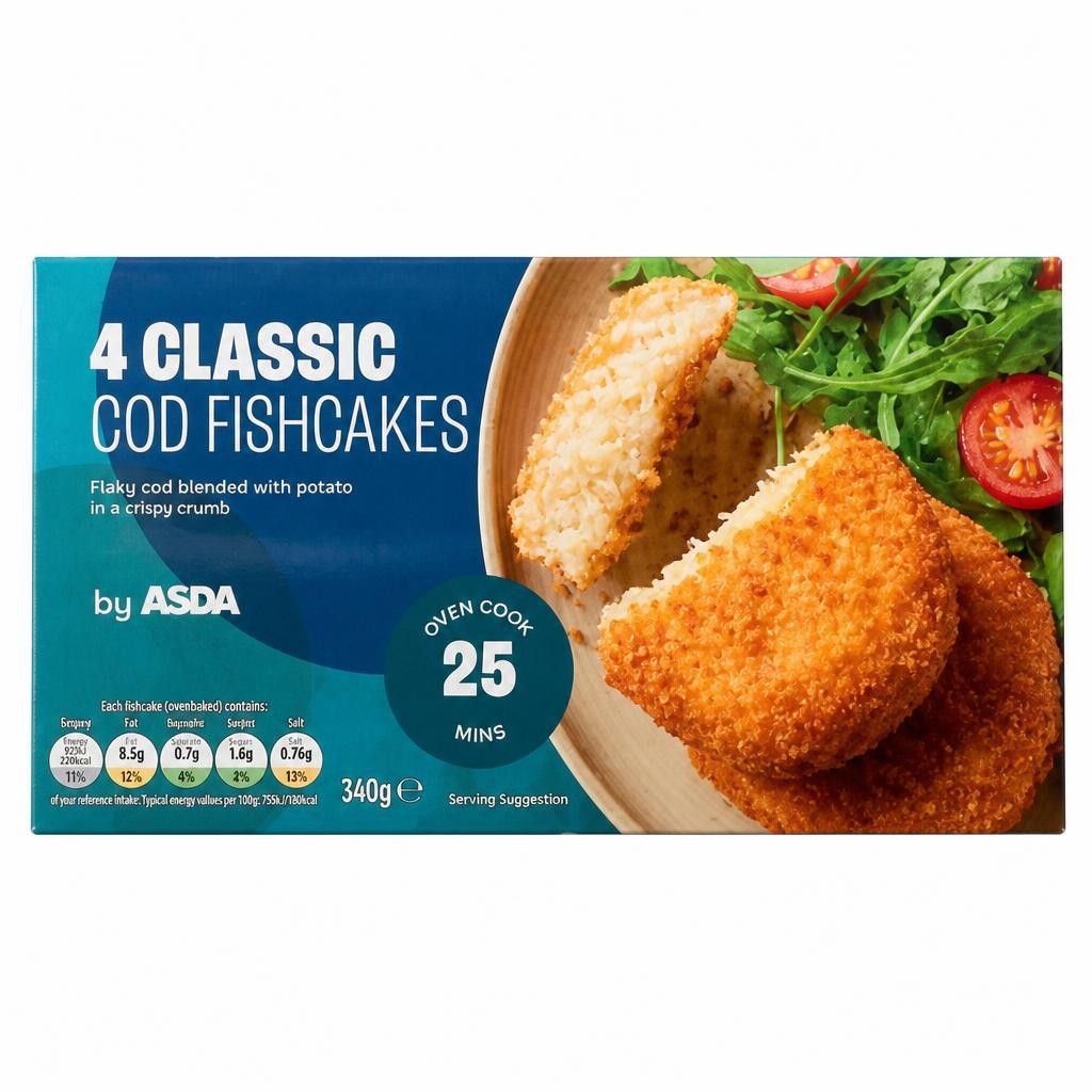 ASDA 4 Classic Cod Fishcakes 340g