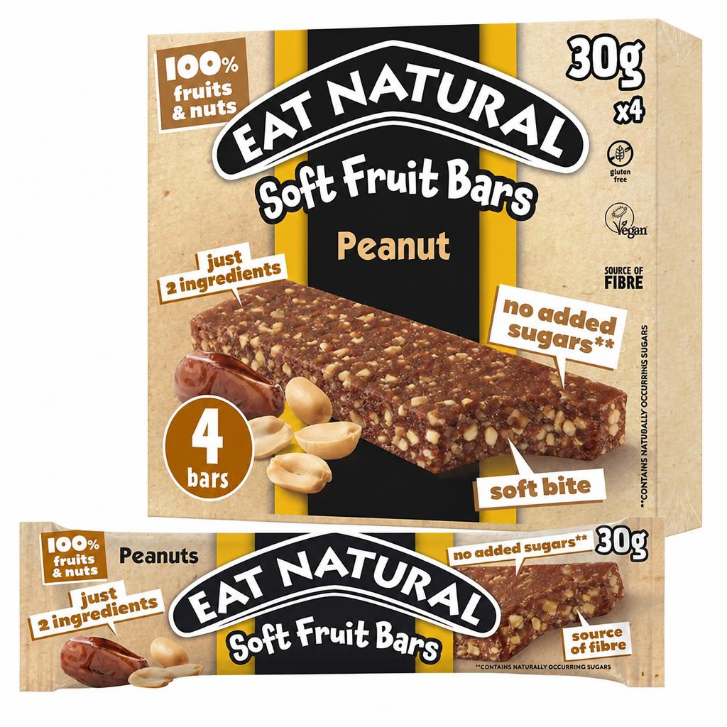 Eat Natural Soft Fruit Bars Peanut 4 x 30g