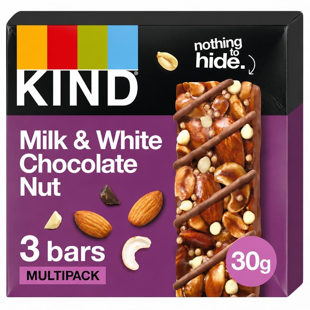 KIND Milk & White Chocolate Nut Bars 3x30g