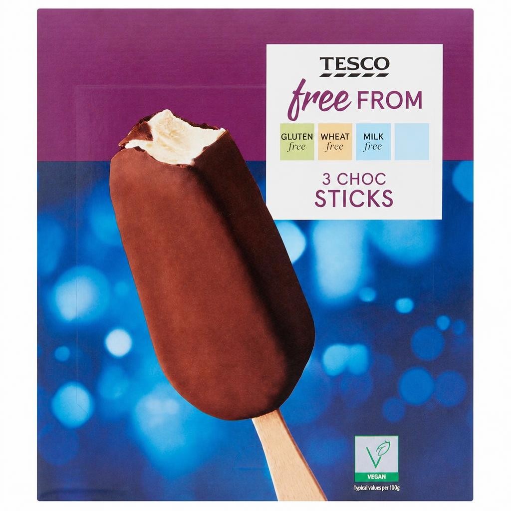 Tesco Free From Choc Sticks 3 x 100ml