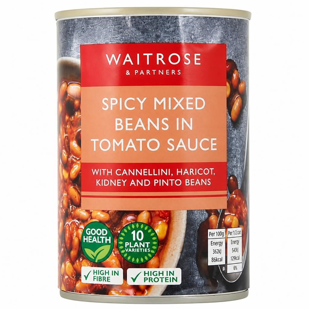 Waitrose Mixed Beans in Spicy Tomato Sauce