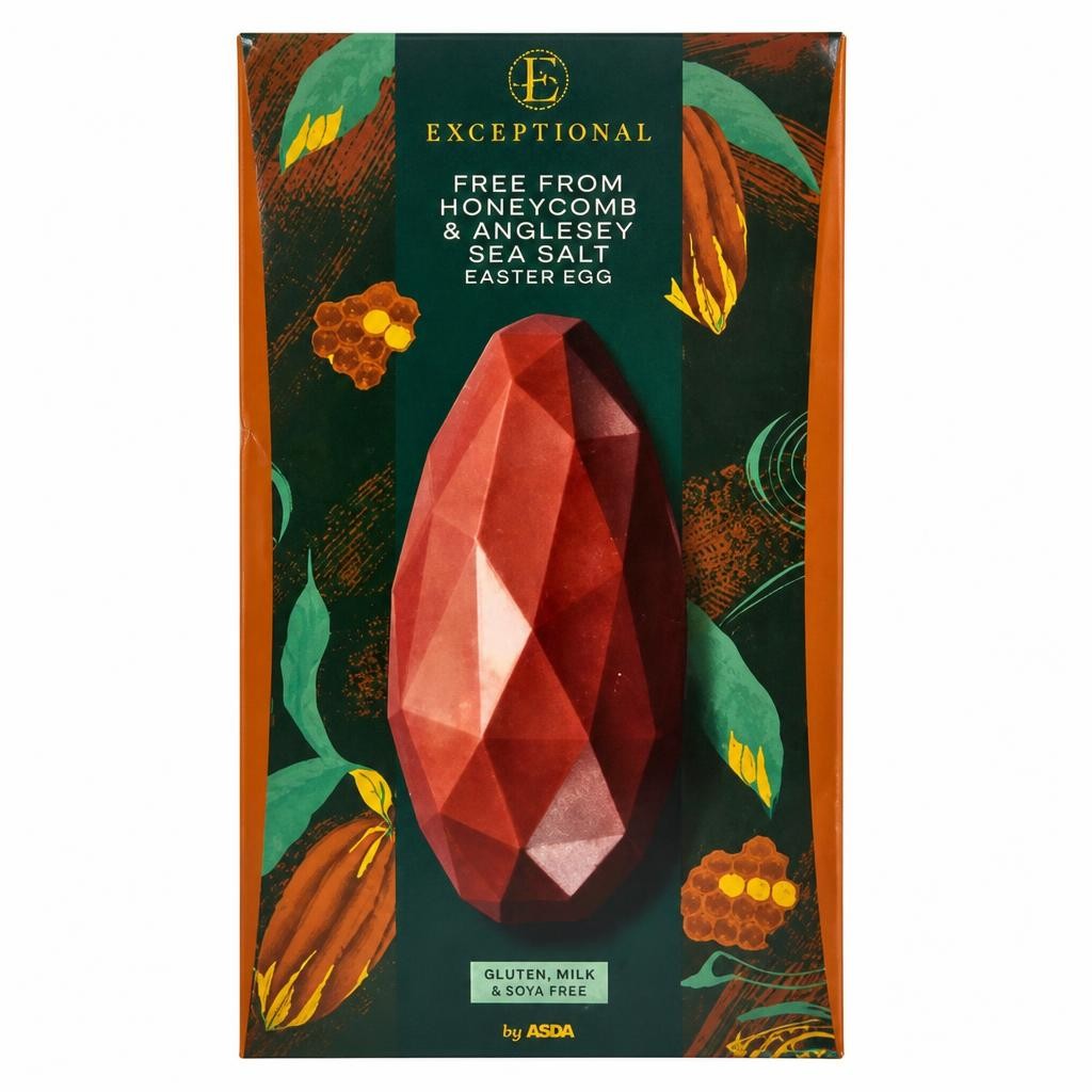 Exceptional by  Asda Free From Honeycomb & Anglesey Sea Salt Easter Egg 200g