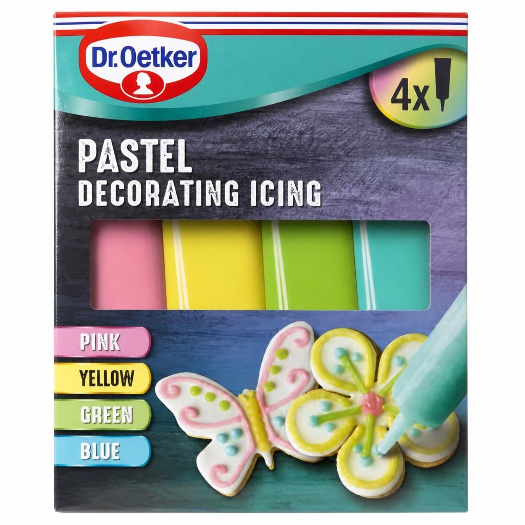 Dr.Oetker Dr. Oetker Pastel Decorating Writing Icing 4 x 17g (68g)