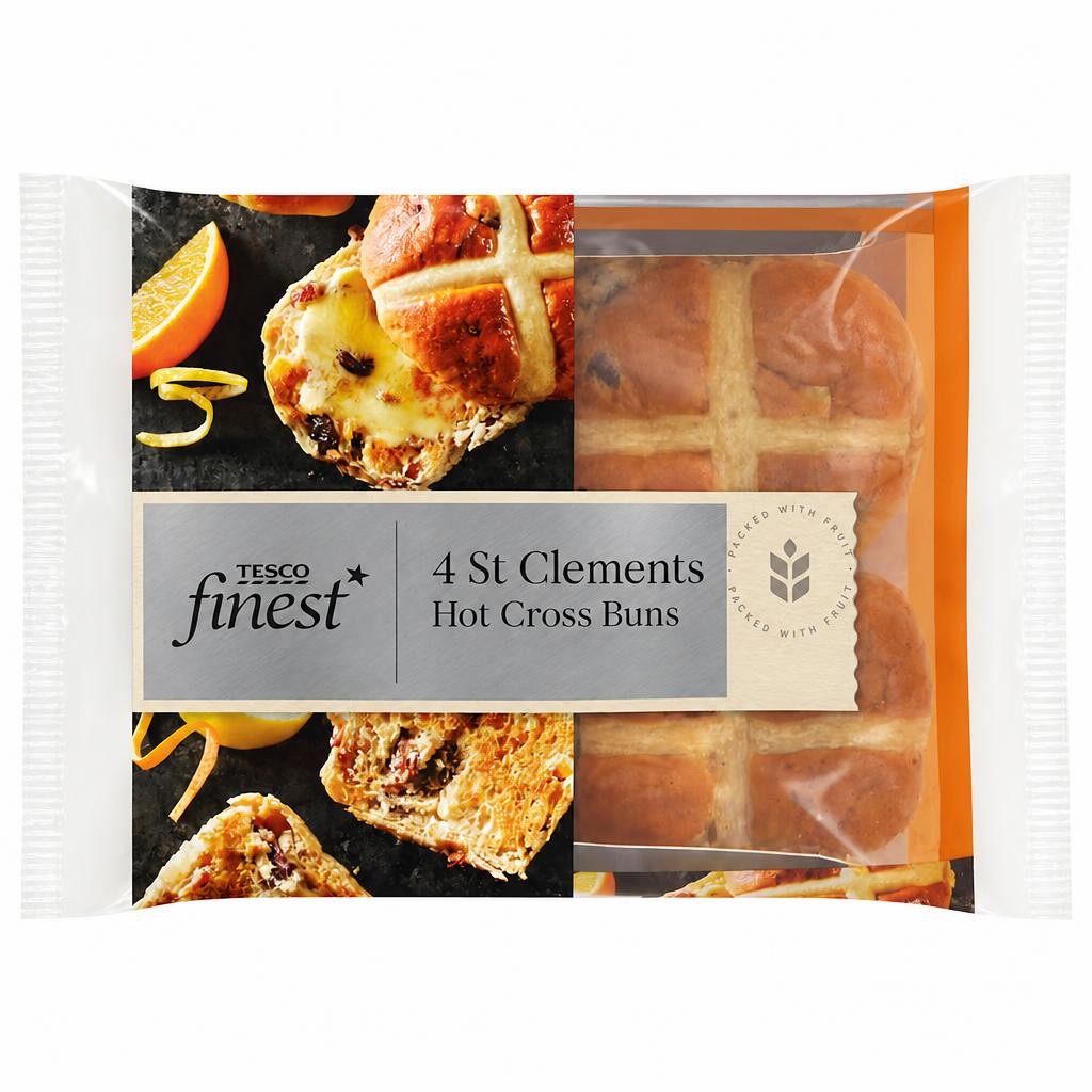 Tesco Finest Hot Cross Buns - 4 St Clements