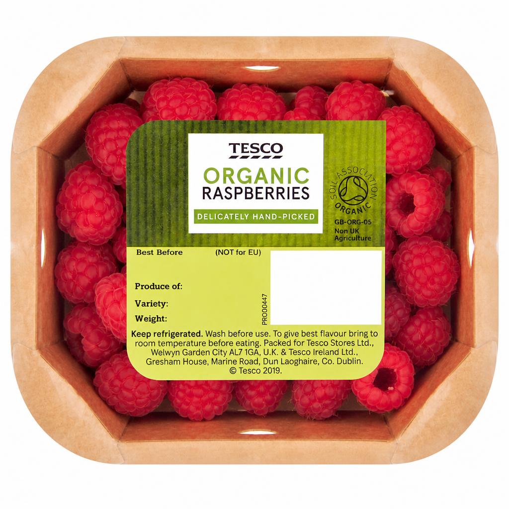 Tesco Organic Raspberries 150G
