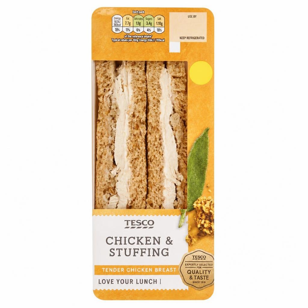Tesco Chicken & Stuffing Sandwich