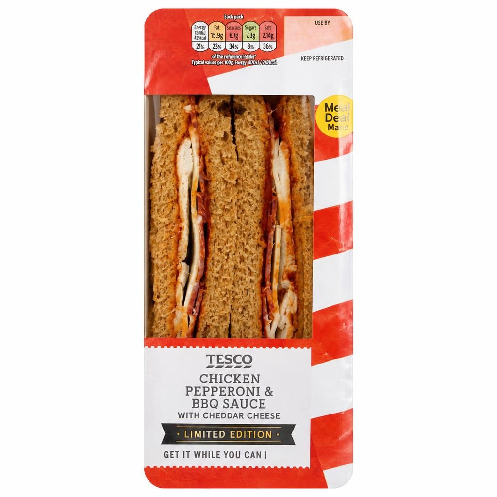 Tesco Chicken Pepperoni and BBQ Sauce Sandwich Limited Edition