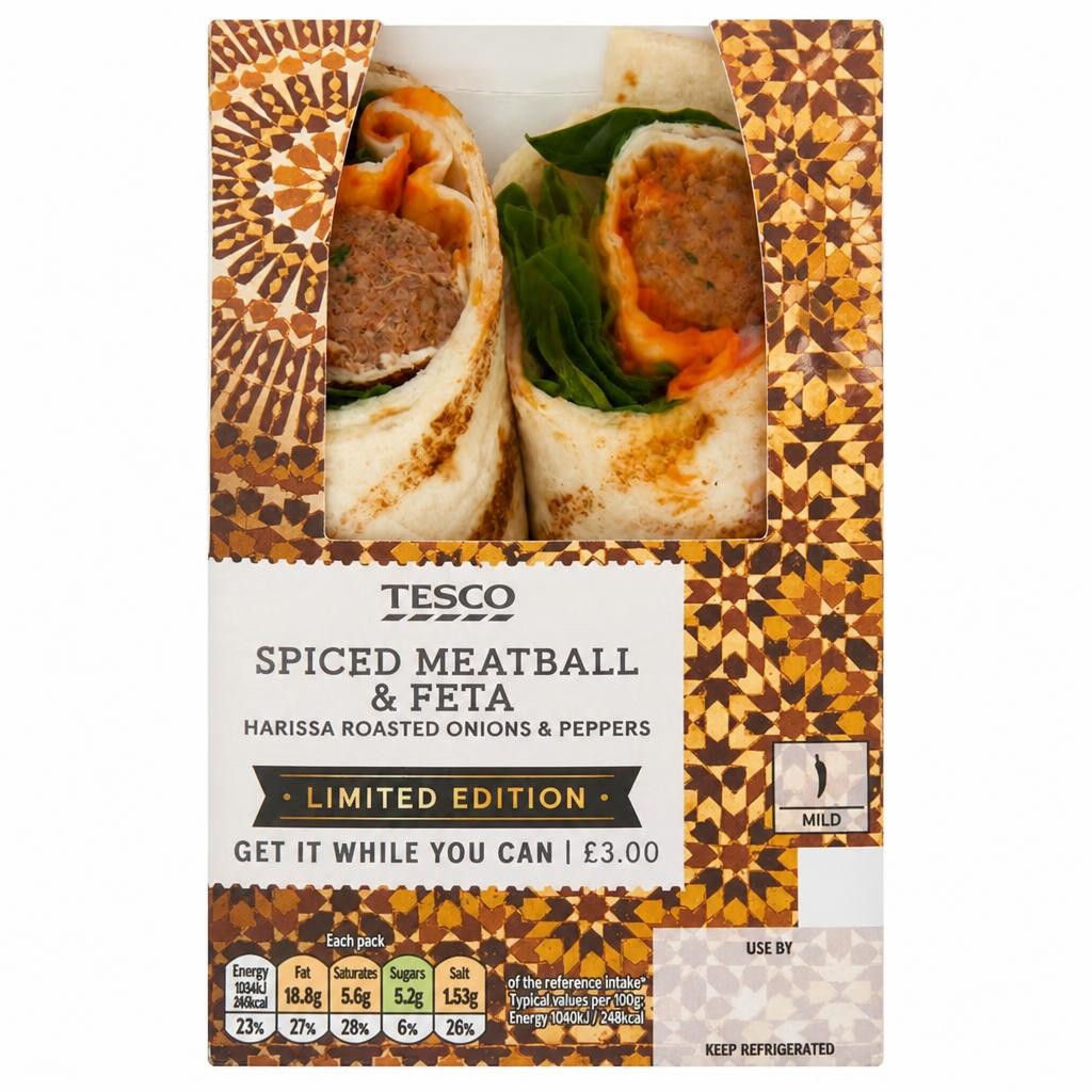 Tesco Spiced Meatball and Feta Wrap Limited Edition