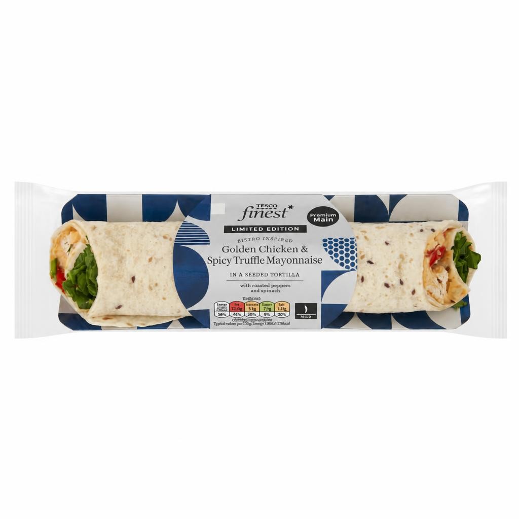 Tesco Finest Golden Chicken & Spicy Truffle Mayonnaise Wrap