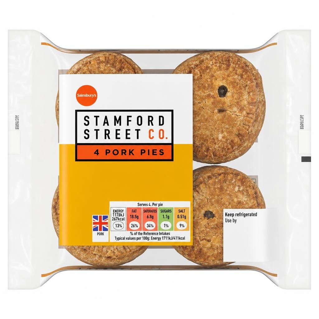 Sainsbury's Stamford Street Co. 4 Pork Pie 260g