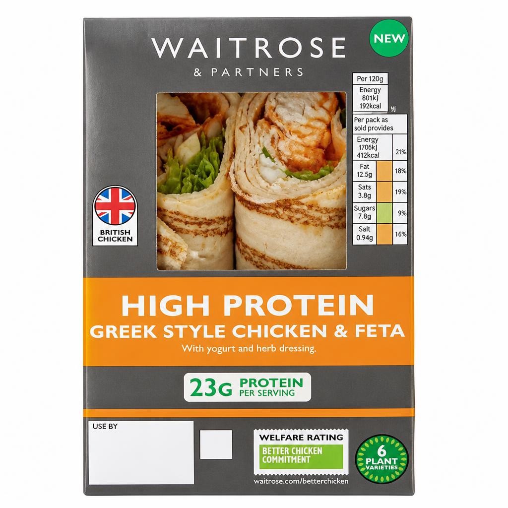 Waitrose High Protein Greek Style Chicken & Feta Wrap