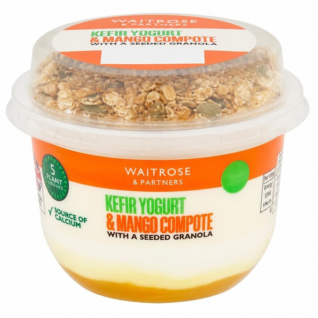 Waitrose Kefir Yogurt & Mango Compote with Seeded Granola