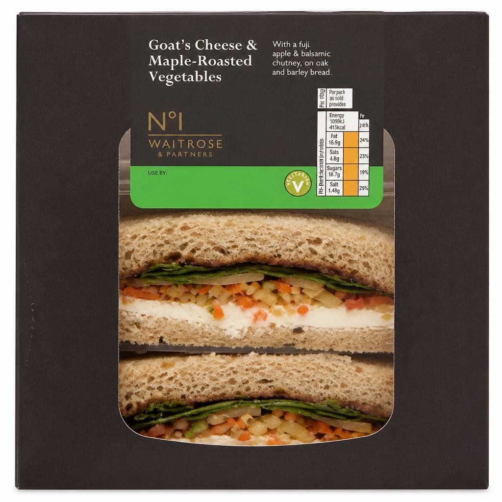 No.1 Goat's Cheese & Maple-Roasted Vegetables Sandwich