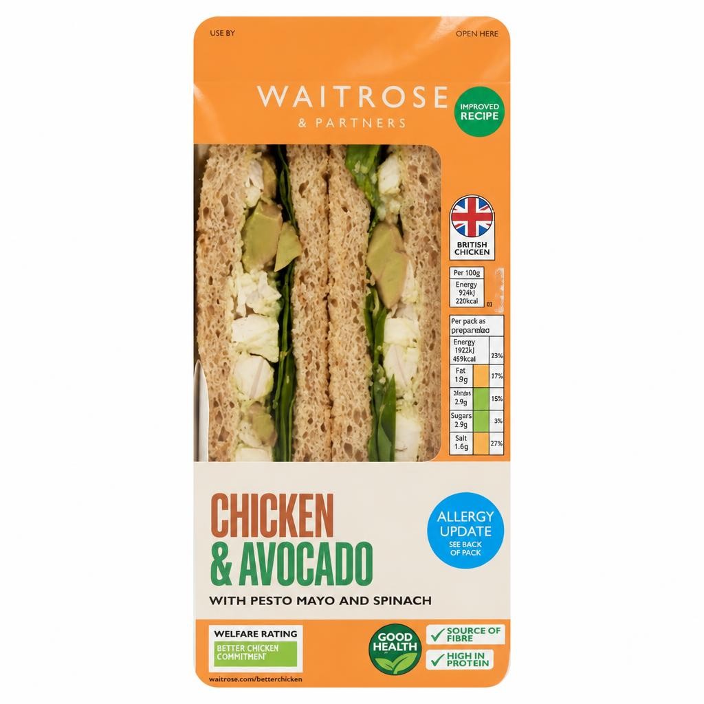 Waitrose Chicken & Avocado Sandwich