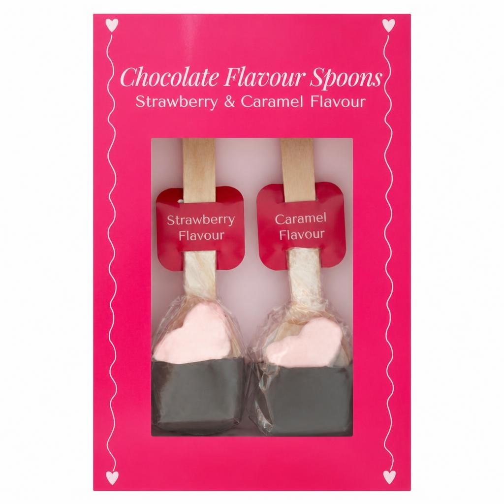 Modern Gourmet Valentines Chocolate Flavour Spoons Strawberry & Caramel 80g