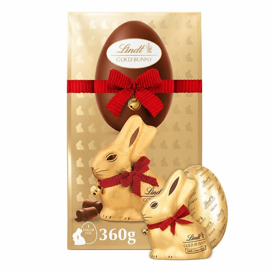 Lindt Milk Chocolate Easter Egg with Gold Bunny 360g