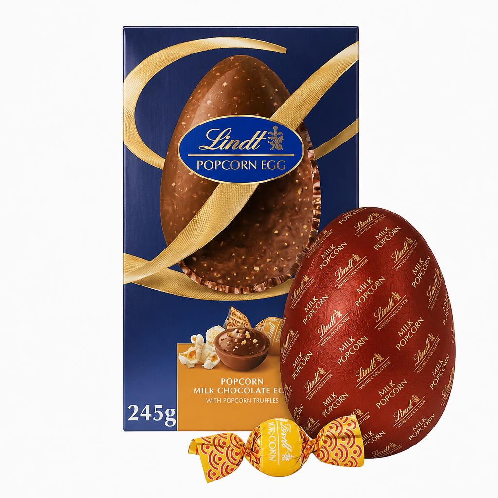 Lindt Milk Chocolate Egg with Popcorn 245g