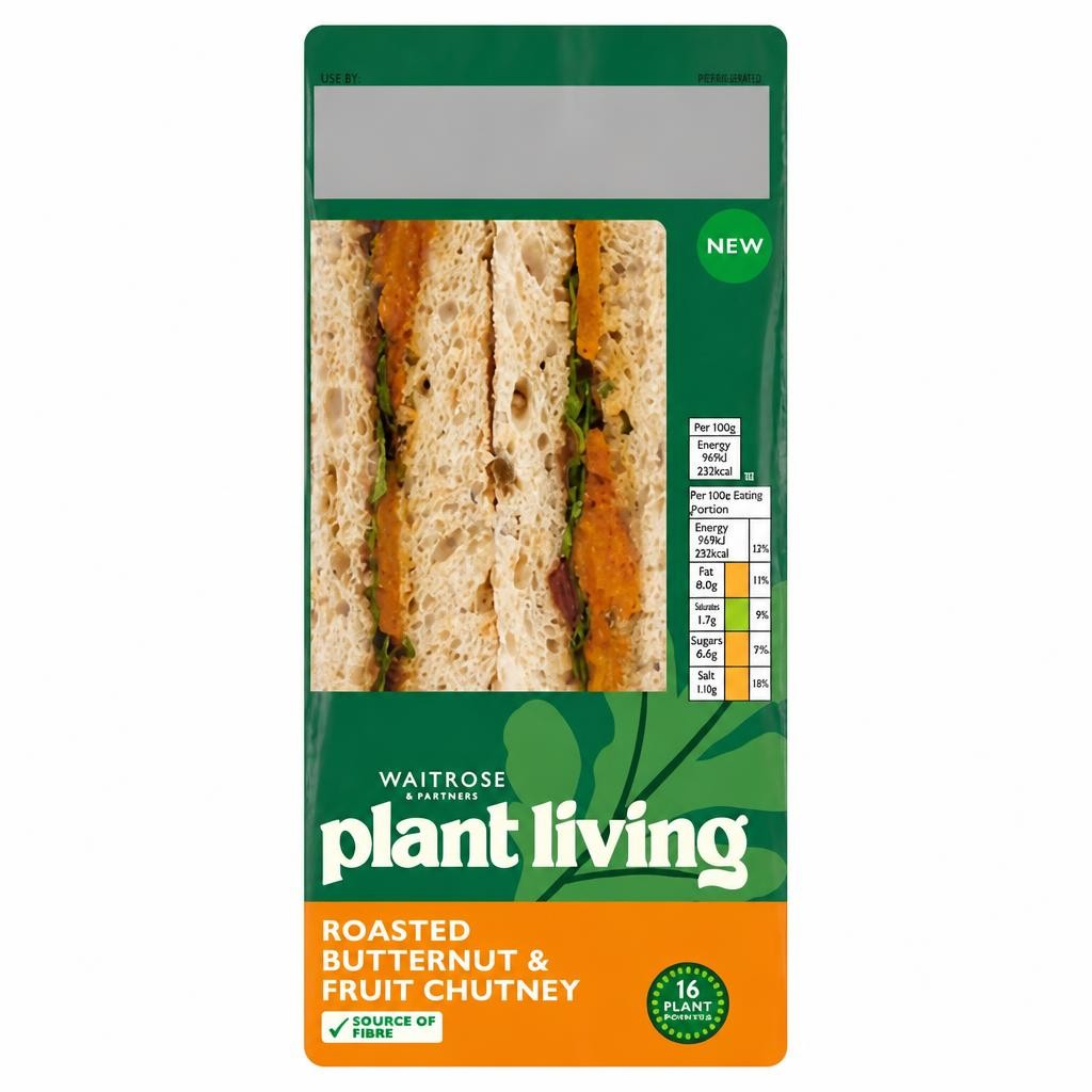 Plant Living Roasted Butternut & Fruit Chutney Sandwich