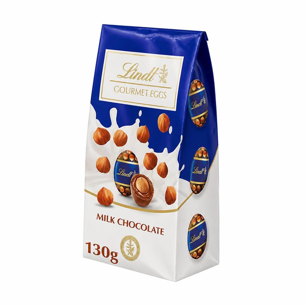 Lindt Gourmet Milk Chocolate Eggs with Whole Roasted Hazelnut 130g