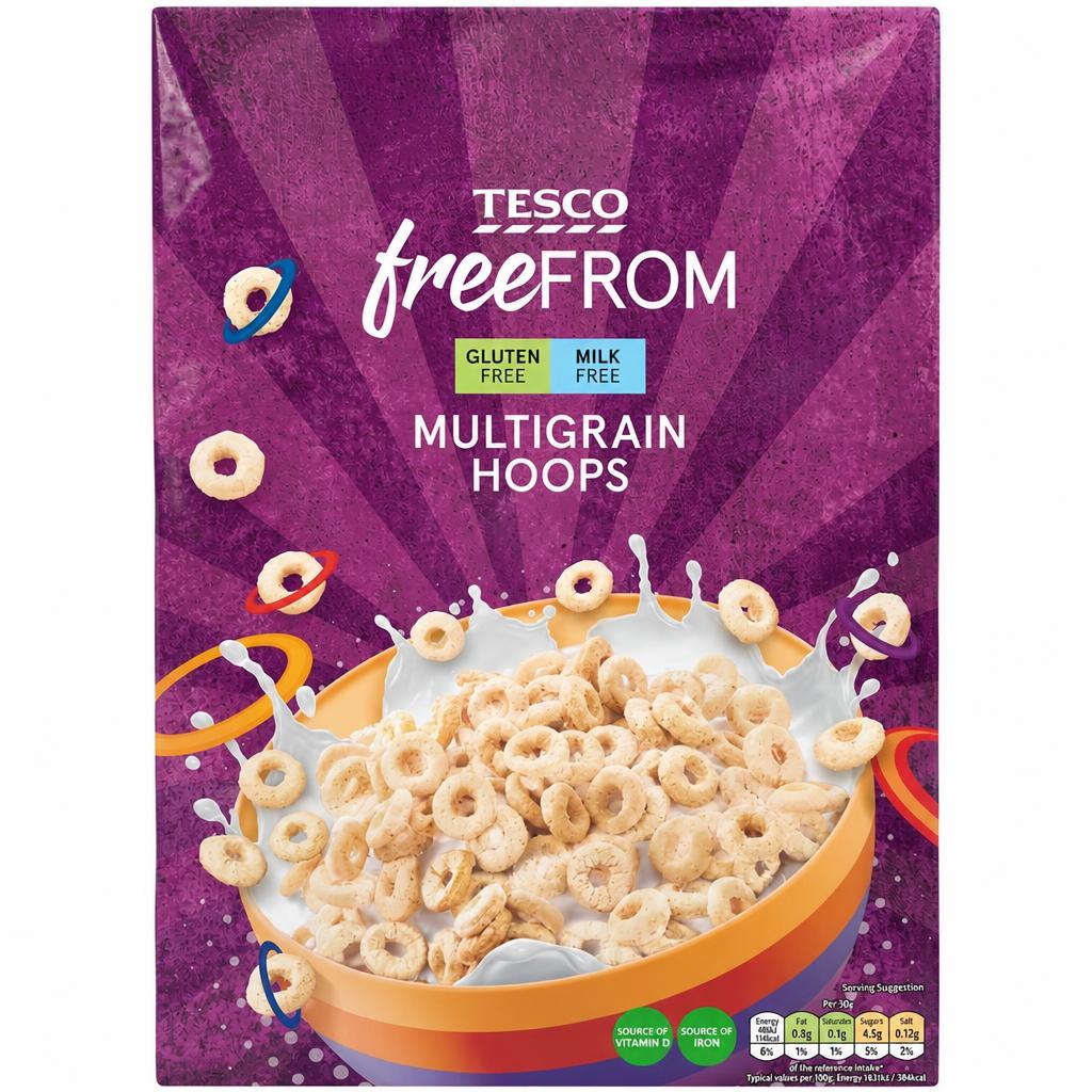 Tesco Free From Multigrain Hoops 300G.