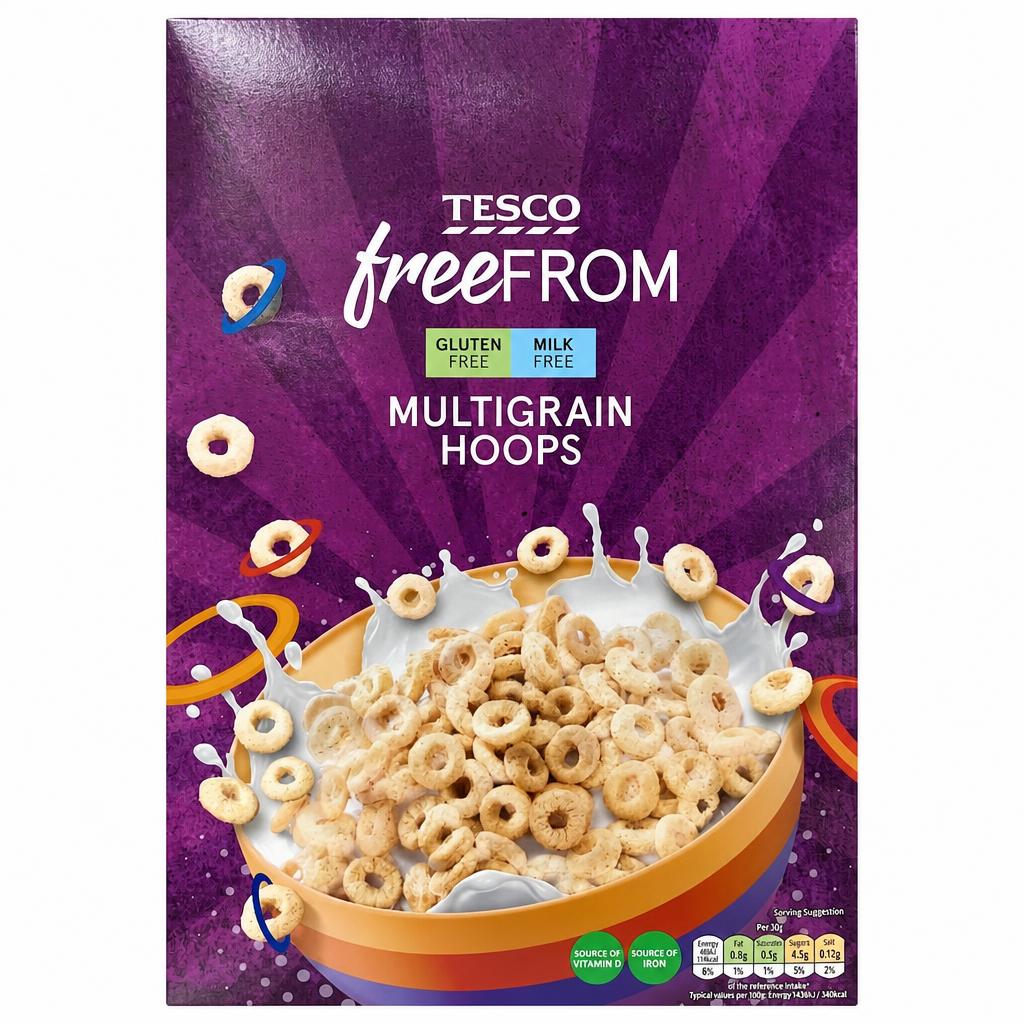 Tesco Free From Multigrain Hoops 300G.