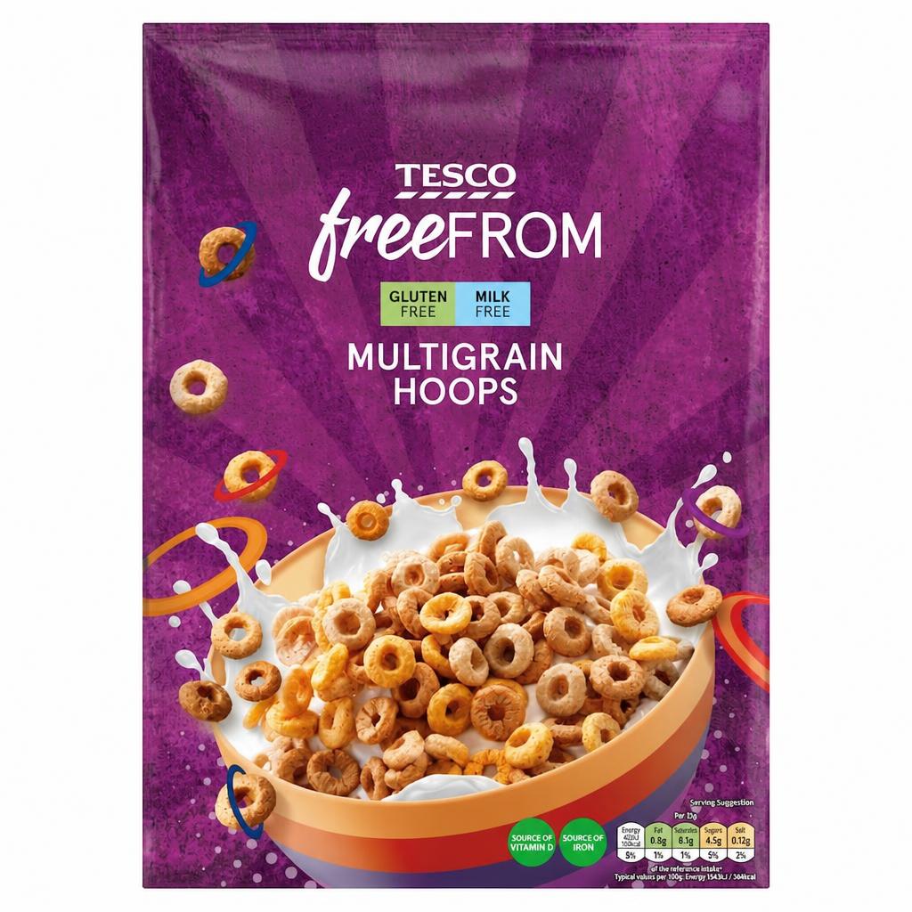Tesco Free From Multigrain Hoops 300G.