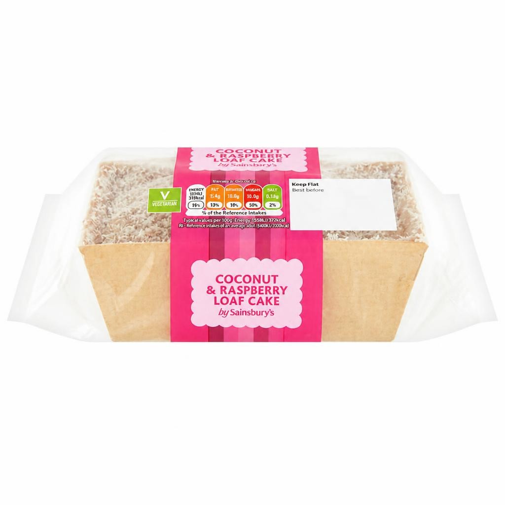 Sainsbury's 240g Coconut & Raspberry Loaf Cake