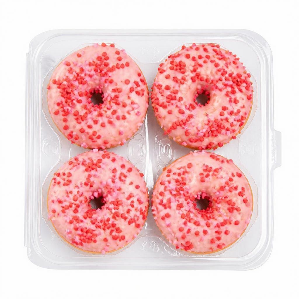 Sainsbury's 4 Donuts About You Valentines Doughnuts