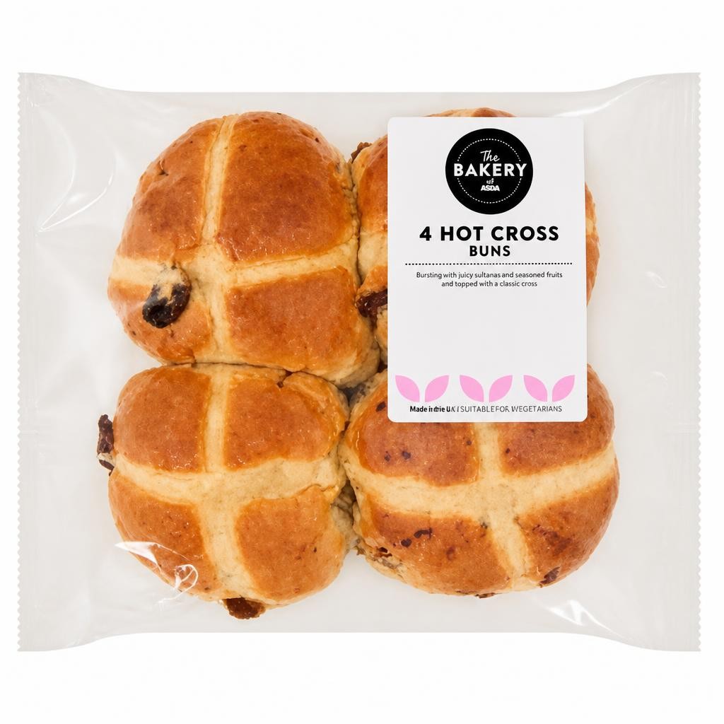 The BAKERY at ASDA The Bakery at  4 Hot Cross Buns