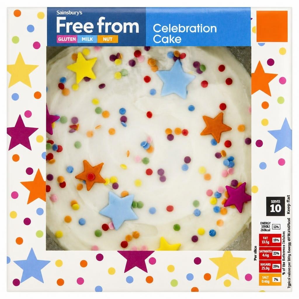 Sainsbury's Free From 590g Celebration Cake