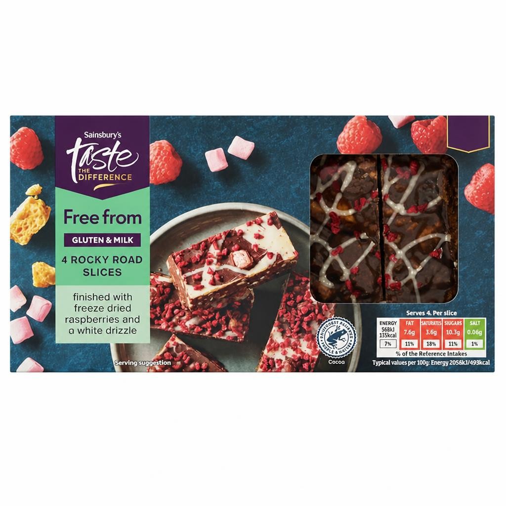 Sainsbury's Free From 4 Rocky Road Slices, Taste the Difference 110g