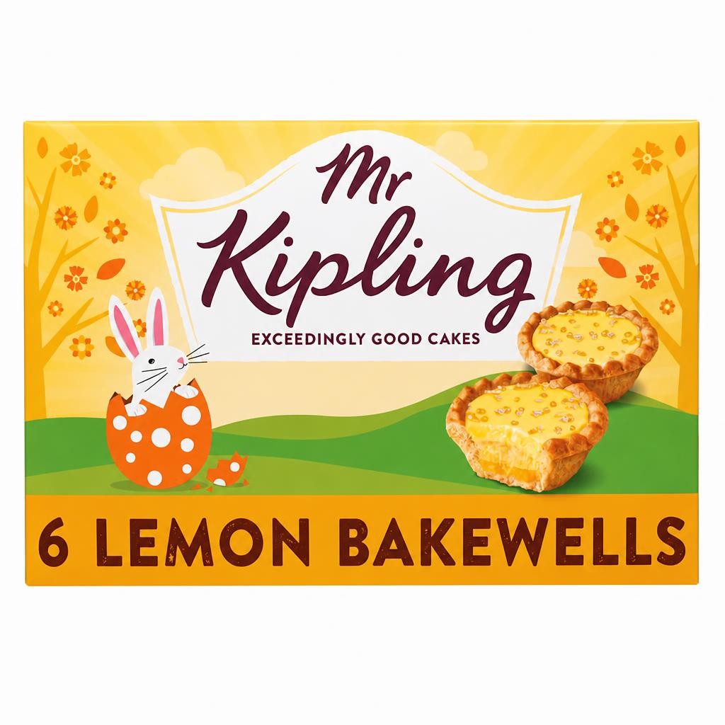 Mr Kipling Easter Lemon Bakewell Tarts Cakes 6 Pack