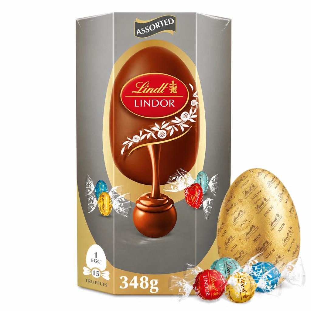 Lindt Milk Chocolate Egg With Assorted Truffles 348G