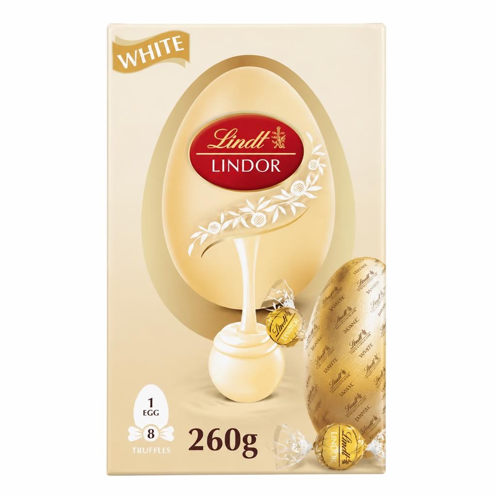 Lindt Lindor White Chocolate Egg with White Truffles 260g