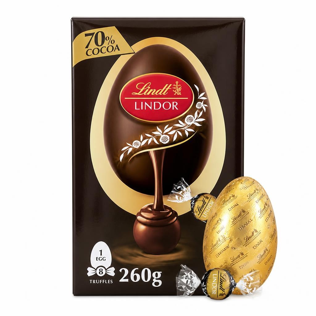 Lindt Lindor Dark Chocolate Egg with 70% Cocoa Truffles 260g