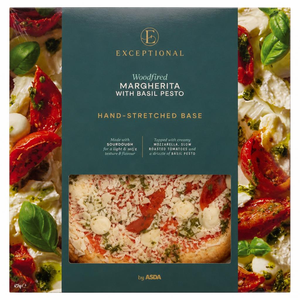 Exceptional by ASDA Woodfired Margherita with Basil Pesto Pizza 475g