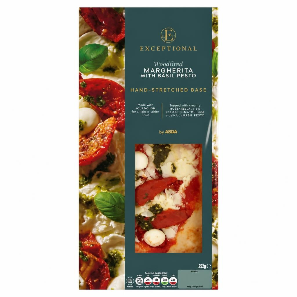 Exceptional by ASDA Woodfired Margherita with Basil Pesto Pizza 235g