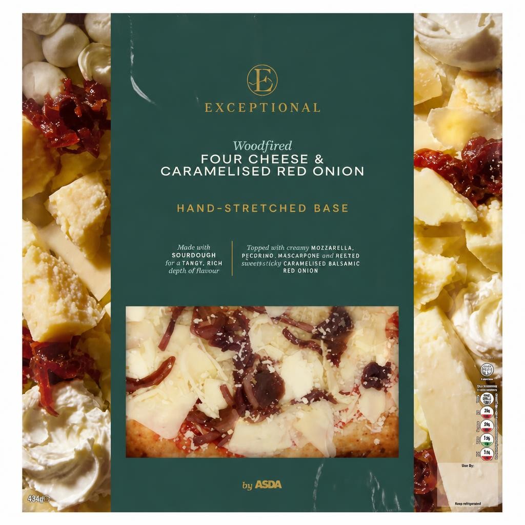 Exceptional by ASDA Exceptional by  Woodfired Four Cheese & Caramelised Red Onion 490g