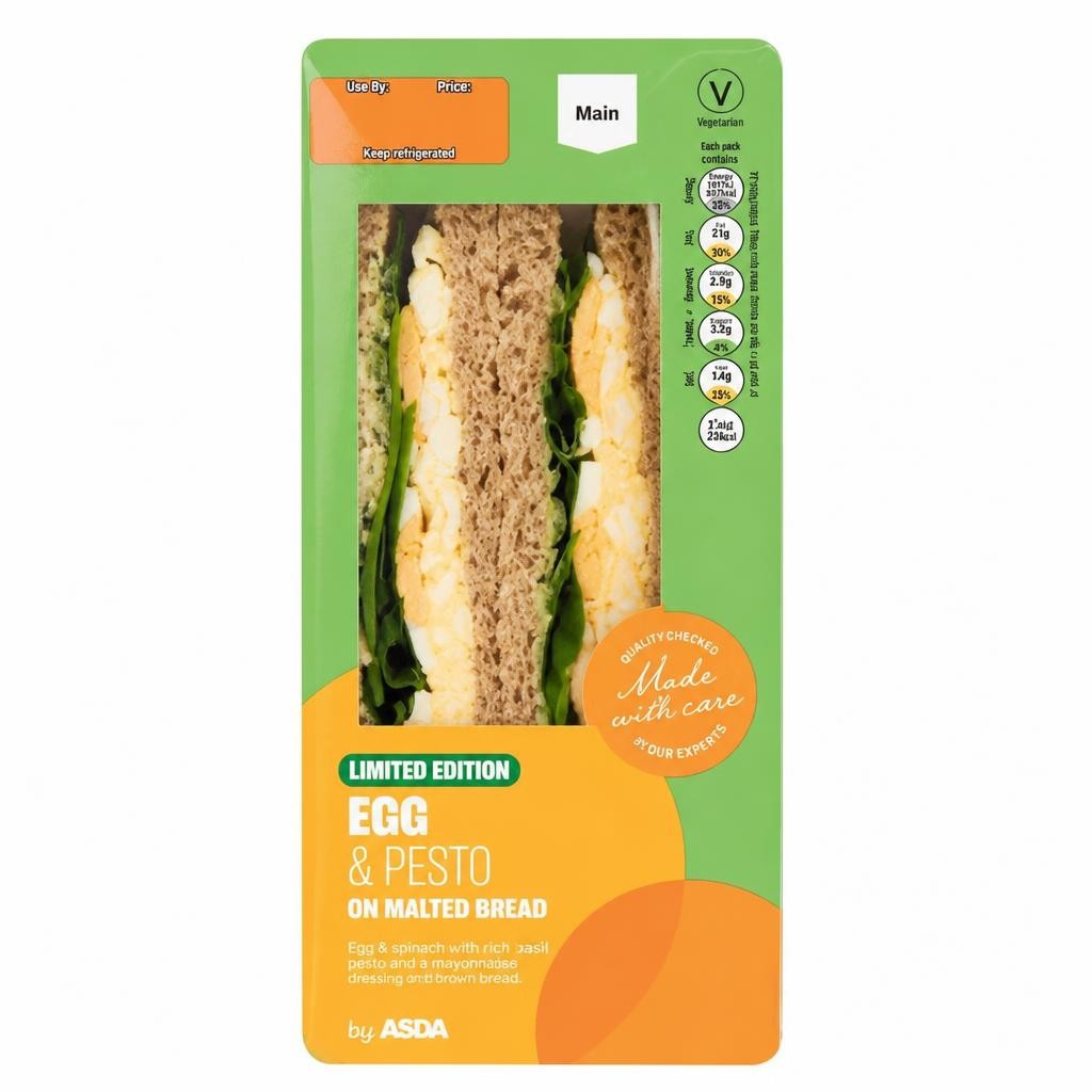 ASDA Limited Edition Egg & Pesto on Malted Bread