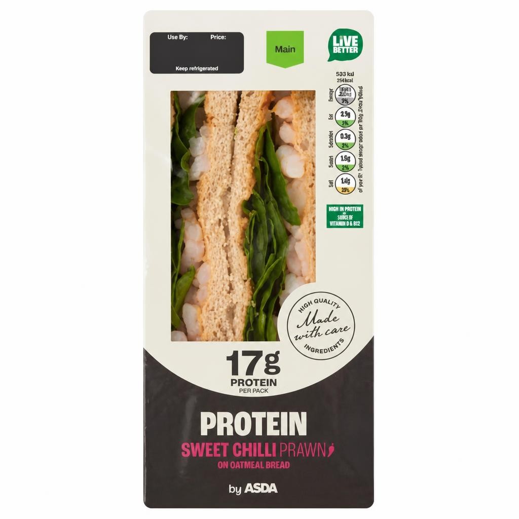 ASDA Protein Sweet Chilli Prawn on Oatmeal Bread