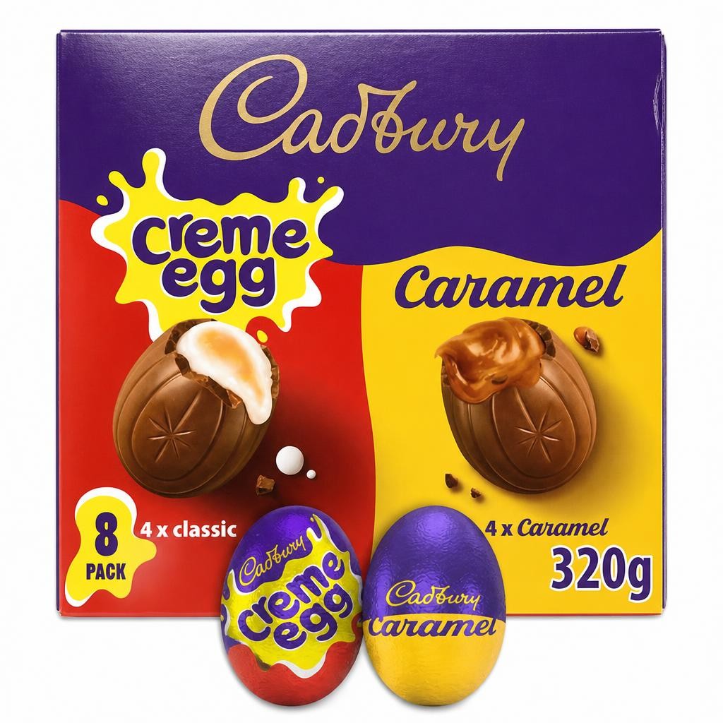 Cadbury 8 x 40g Creme & Caramel Chocolate Easter Egg Multipack 320g