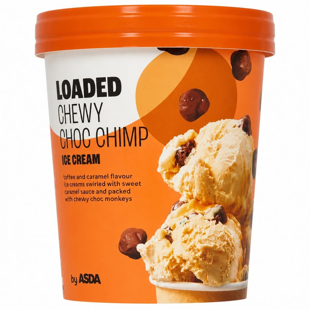 ASDA Loaded Chewy Choc Chimp Ice Cream 480ml