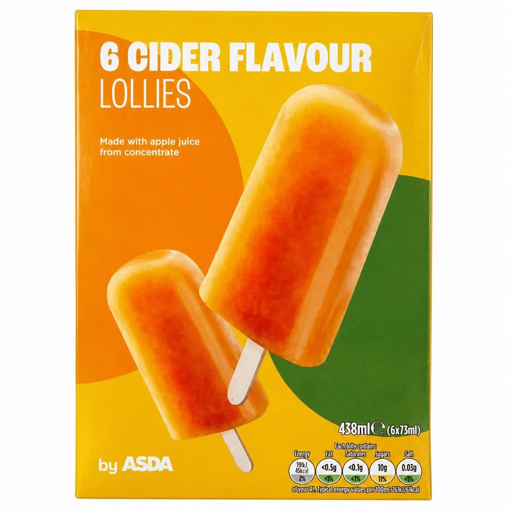 ASDA Cider Flavour Lollies 6 x 73ml (438ml)