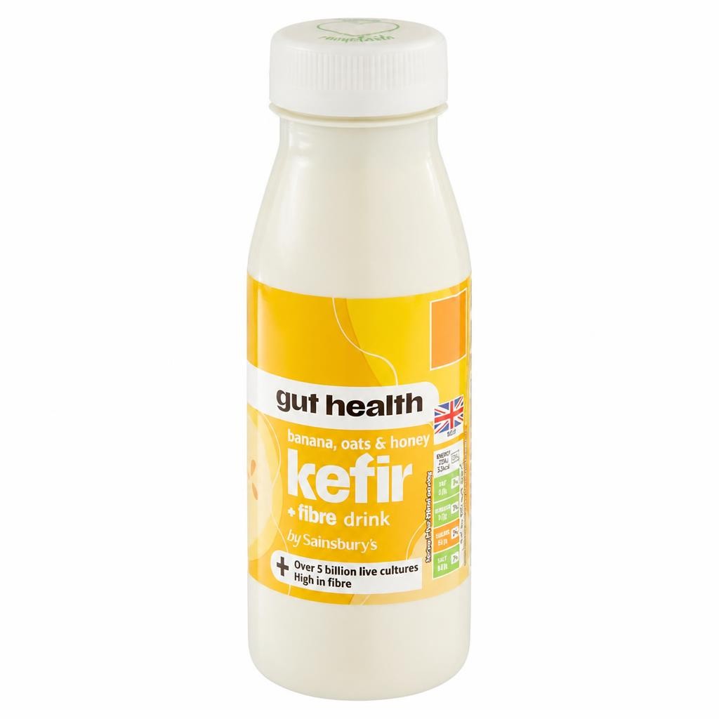 Sainsbury's 250ml Gut Health Banana, Oats & Honey Kefir
