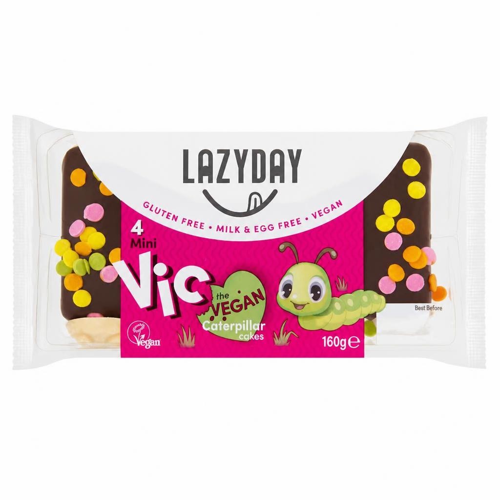 Lazyday 4 mini Vic the Vegan Caterpillar Cakes 160g