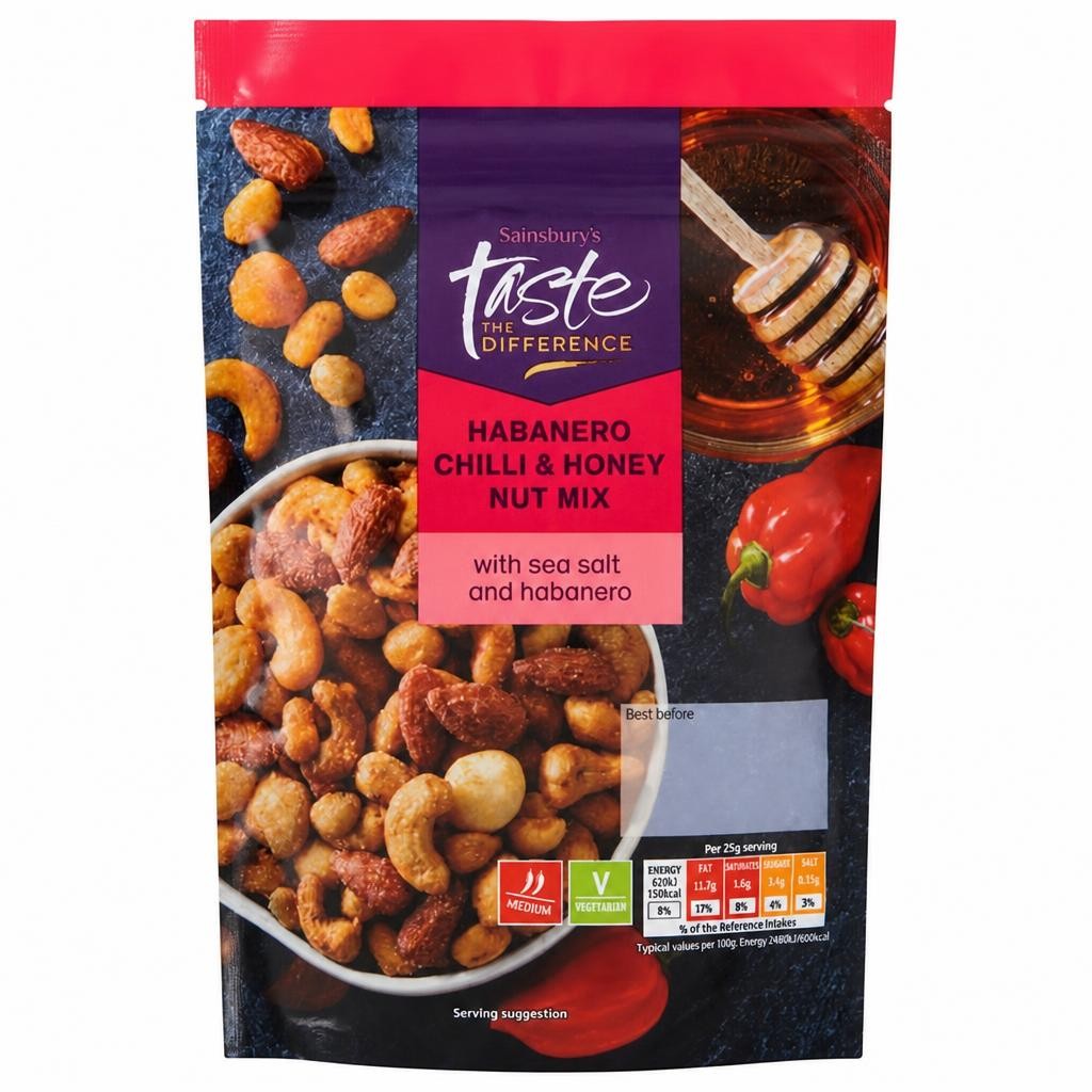 Sainsbury's 175g Habanero Chilli & Honey Nut Mix, Taste the Difference