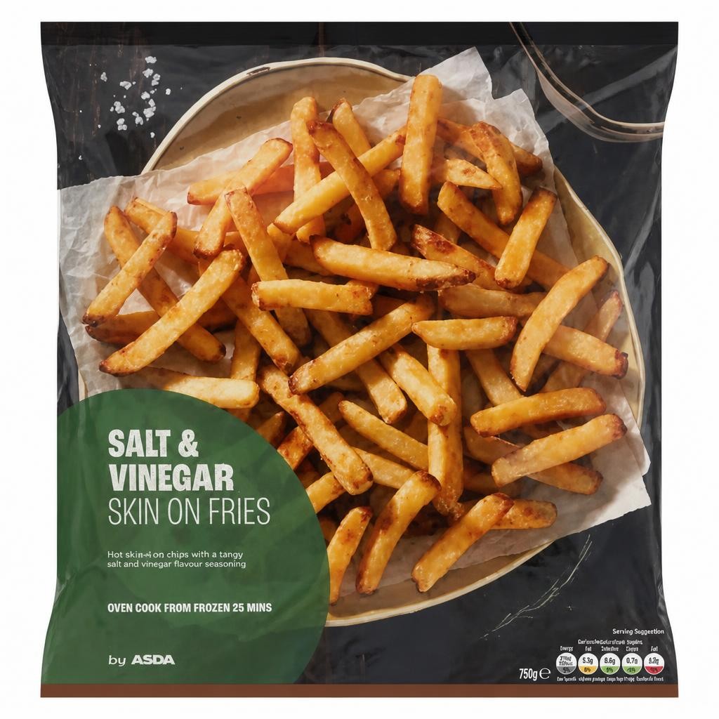 ASDA Salt & Vinegar Skin on Fries 750g