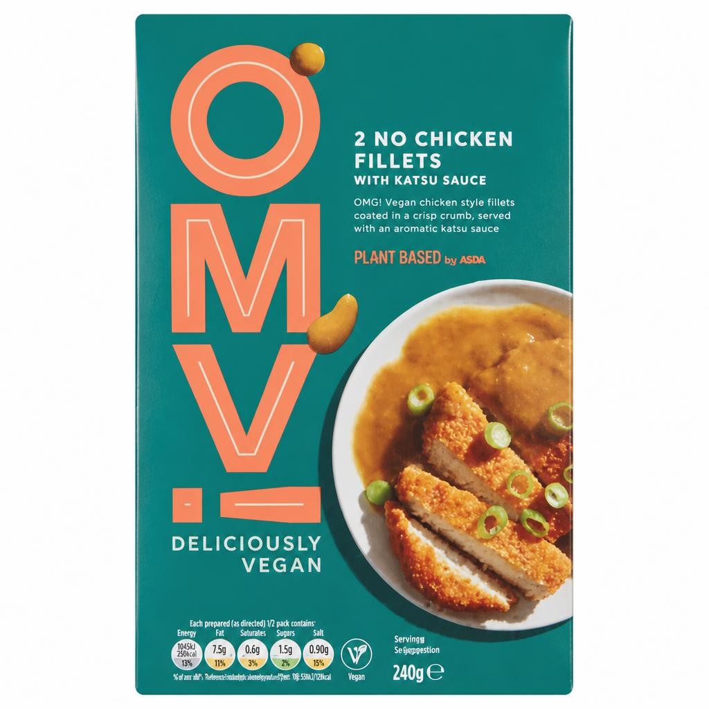 OMV! Deliciously Vegan Plant Based OMV! 2 No Chicken Fillets with Katsu Sauce 240g