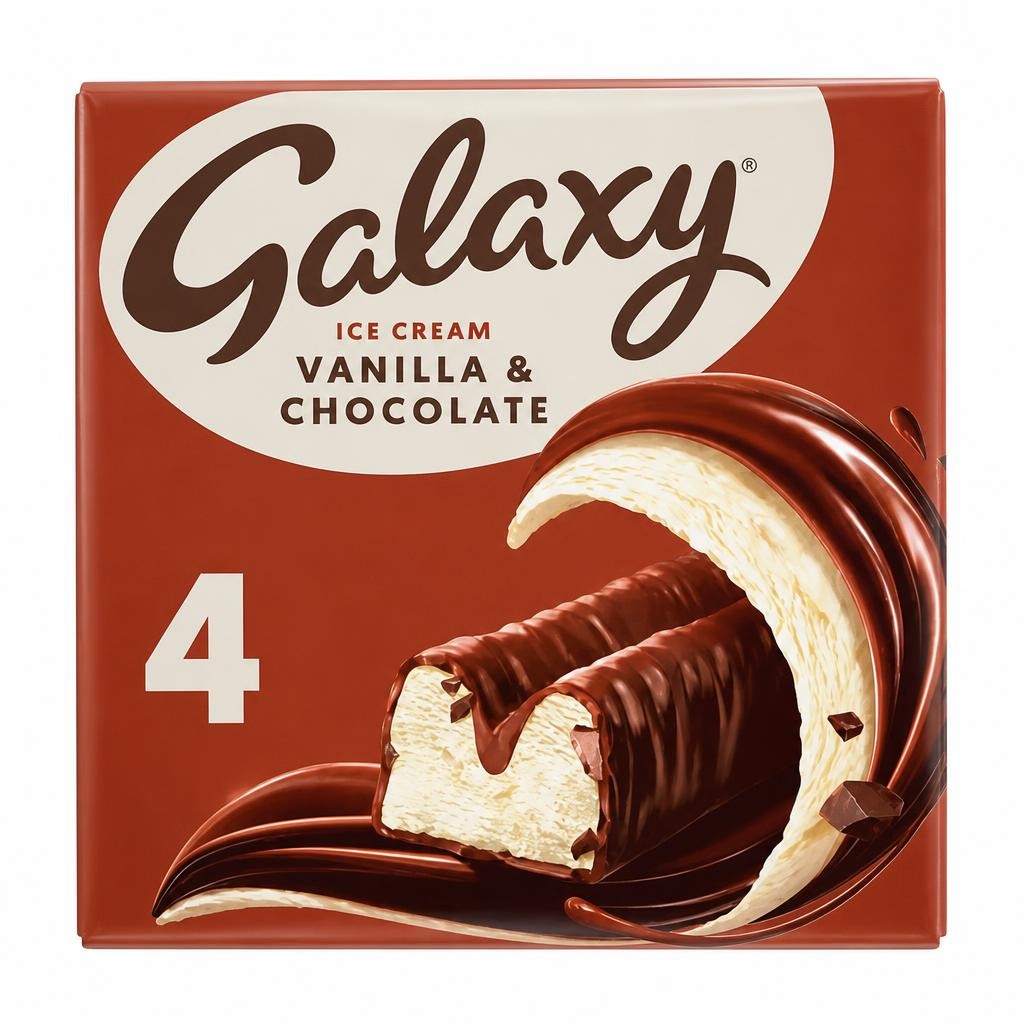 Galaxy Vanilla & Chocolate Ice Cream 4 x 46.9ml (187.6ml)
