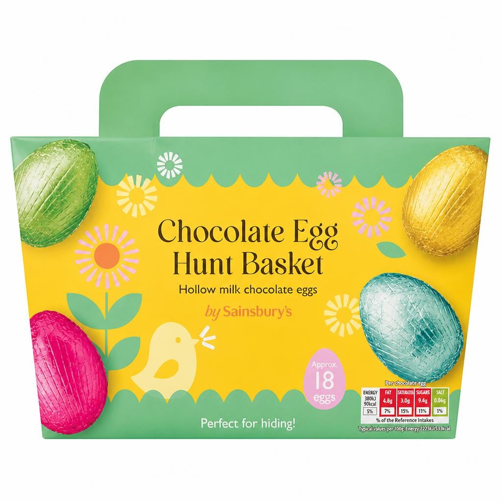 Sainsbury's 306g Chocolate Egg Hunt Basket